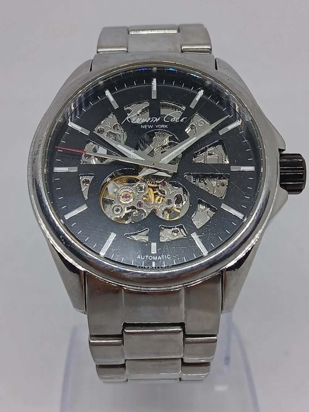 Kenneth Cole KC3832 Men's 42mm S/Steel Skeleton Dial 21 Jewel Automatic Watch